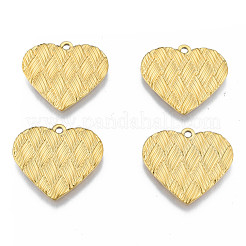 イオンプレーティング（IP）304ステンレスペンダント  ハート  18KGP本金メッキ  20x22x1.5mm  穴：1.5mm&nbsp;X-STAS-N098-189LG