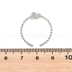 304 Stainless Steel Cuff Open Rings for Women&nbsp;RJEW-A102-01P
