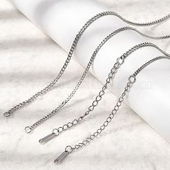 男女兼用 12mm 304ステンレススチール製ツイストチェーンネックレス 2.2個  変色なし  ステンレス鋼色  18.11インチ（46cm）&nbsp;NJEW-H093-17P-04