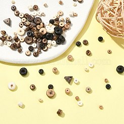 56g 14種類の天然ココナッツロンデルビーズ  ココナッツブラウン  3.5~9x2~6mm  穴：0.8~1mm  4g /スタイル&nbsp;COCB-CJ0001-01