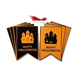 16色旗フェルトオーナメント2個。  ナイロンロープとプラスチックピンで  ハロウィン吊り飾り  パーティーギフトの家の装飾  タワー模様  239x150x1mm  穴：3.5mm&nbsp;DIY-B054-02D