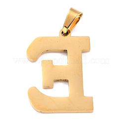 304ステンレススチールペンダントとスタッドピアスジュエリーセット  アルファベット  文字.e  20~23x13~19x1.5mm  穴：6x3mm  6~10x6~9x1mm  ピン：0.8mm&nbsp;SJEW-P099-05G