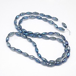 Electroplate Crystal Glass Rice Beads Strands&nbsp;EGLA-F042-A07