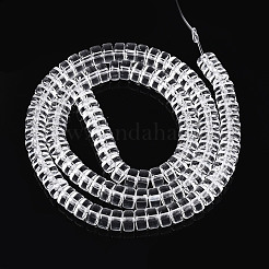 透明ガラスビーズ連売り  フラットラウンド  透明  6~6.5x3~3.5mm  穴：0.8mm  約114~116個/連  14.76~14.96インチ（37.5~38cm）&nbsp;GLAA-N028-3x6mm-01