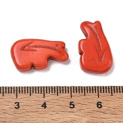 染色された合成ターコイズビーズ  ズニベア  レッドオレンジ  12.5x20.5x5mm  穴：1.2mm&nbsp;GG-CBA79F7-01J