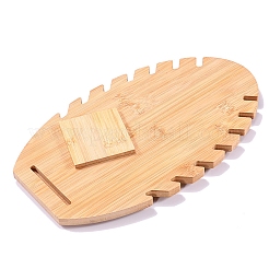 PUレザーネックレスディスプレイラック  竹のジュエリースタンド  ネックレスを吊るすため  ブラック  70x160x260mm&nbsp;PW-WG44067-04