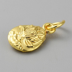 合金ペンダント  18KGP本金メッキ  ティアドロップ  15x9.5x3.5mm  穴：4.5mm&nbsp;FIND-WH0159-63G-01
