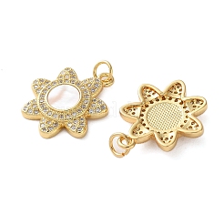 Brass Micro Pave Cubic Zirconia Pendants&nbsp;KK-U070-18B-G