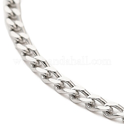 変色しない304ステンレススチールブレスレット  カーブチェーン  ステンレス鋼色  17x0.2cm&nbsp;STAS-D084-33P