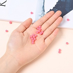 蛍光アクリルビーズ  ラウンド  ショッキングピンク  6mm  穴：1.5mm  約708個/92g&nbsp;LS-MACR-R517-6mm-04