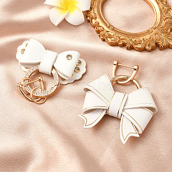 2Pcs 2 Styles PU Leather Bowknot Pendant Decoration&nbsp;HJEW-SP0001-23B