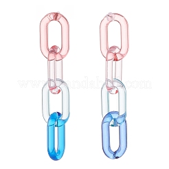 2Pair 2 Color Candy Color Acrylic Cable Chain Tassel Dangle Stud Earrings for Women&nbsp;EJEW-JE04769