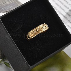 女性用矢印304ステンレススチールオープンカフリング  ゴールドカラー  ゴールドカラー  5.5mm  内径: 調節可能&nbsp;LS-RJEW-M049-01G-06
