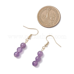 Natural Mixed Stone Round Dangle Earrings&nbsp;EJEW-JE06716