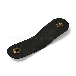 イミテーションレザーコードオーガナイザー  イヤホンワインダーケーブルストラップ用  ブラック  95x23x5mm&nbsp;FIND-Z001-03D