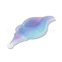 海をテーマにした不透明プリントアクリルパーツ  シェル形状  50x24x2.5mm  穴：2mm&nbsp;LS-SACR-L004-03F