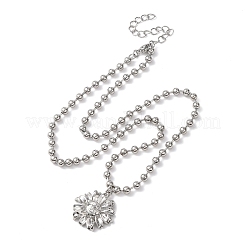 Brass Flower Pendant Ball Chain Necklaces&nbsp;NJEW-D348-01P