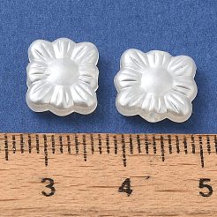 ABSプラスチックパール調ビーズ  花  ホワイト  9.5x10.5x3mm  穴：1.6mm  約2272個/500g&nbsp;KY-I009-07