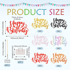 6Pcs 6 Colors Paper Cake Toppers&nbsp;FIND-TA0010-39