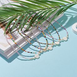 Natural Shell Beaded Necklaces&nbsp;NJEW-JN03286