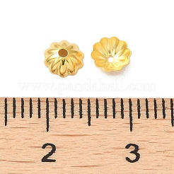 925スターリングシルバービーズキャップ  マルチ花弁  花  18KGP本金メッキ  5x1.5mm  穴：0.9mm  約97個/5g&nbsp;LS-STER-F055-05G