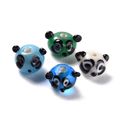 手作りランプワークビーズ  バンピー  パンダ  ミックスカラー  10~12x11~15x8~10mm  穴：1.8~2mm  約39個/連  12.80インチ（32.5cm）&nbsp;LAMP-F020-32