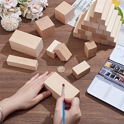 30Pcs 4 Styles Unfinished Wood Craft Block&nbsp;WOOD-OC0004-47