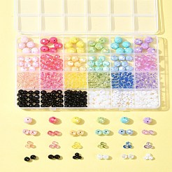 DIY ラウンド アクリル ビーズ ジュエリー作り ファインディング キット  ミックスカラー  6~12x5.5~11.5mm  穴：1~2.3mm&nbsp;DIY-FS0007-79