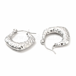 Non-Tarnish 304 Stainless Steel Chunky Rhombus Hoop Earrings for Women&nbsp;EJEW-F283-04P