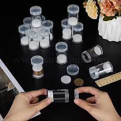 コラムプラスチックコインコレクション  スポンジで  コイン収納ボトル  透明  33x56.5mm  内径：29mm&nbsp;CON-WH0115-05A