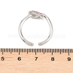 Brass Micro Pave Cubic Zirconia Finger Rings&nbsp;RJEW-C153-01P-03