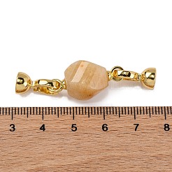 Rack Plating Brass and Topaz Jade Flod Over Clasps&nbsp;KK-B103-10G