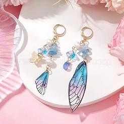 Natural Aquamarine Leverback Earrings&nbsp;EJEW-TA00591-02
