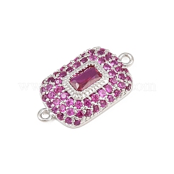 Brass Micro Pave Cubic Zirconia Connector Charms&nbsp;CU-CBAAB9C-01P-03