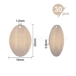 真鍮チャーム  空白タグのスタンプ  長持ちメッキ  オーバル  アンティークブロンズ  22x14x0.8mm  穴：1.2mm  30個/箱&nbsp;KK-BC0001-61AB