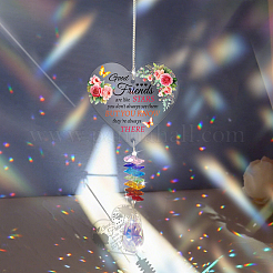 Glass Teardrop Hanging Suncatchers&nbsp;HJEW-WH0201-001