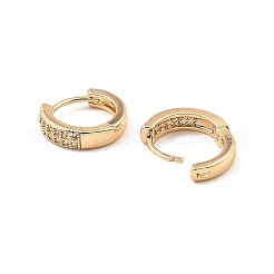 Brass Micro Pave Cubic Zirconia Hoop Earring&nbsp;EJEW-D078-46KCG