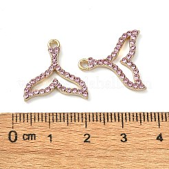 Golden Rack Plating Alloy Rhinestone Pendants&nbsp;PALLOY-F308-23G-01