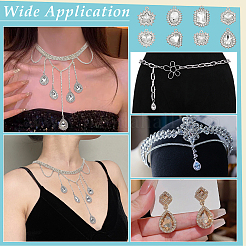 40Pcs 8 Styles Alloy Rhinestone Pendants&nbsp;ALRI-NB0001-19P