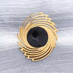 ラウンド 304 ステンレススチール エナメル カフ リング  ゴールドカラー  26x31.5mm  内径：17mm&nbsp;RJEW-D306-29G