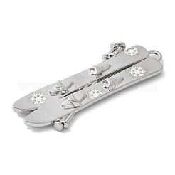 エナメルペンダントと合金  そり  プラチナ  63x22.5x4.5mm  穴：3x3.5mm&nbsp;PALLOY-D290-06P