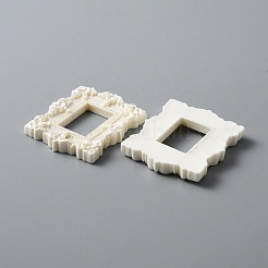 樹脂額縁  ミニレトロエンボスフォトフレーム  ドールハウスの装飾用  長方形  ホワイト  57x47.5x8mm  内径：27x19mm&nbsp;AJEW-WH0317-64