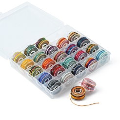 25 Rolls 25 Colors Round Segment Dyed Waxed Polyester Thread String&nbsp;YC-YW0001-02C