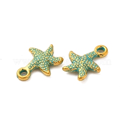 ヒトデ合金ペンダント  黄金＆緑青  16x13x3mm  穴：2mm&nbsp;FIND-Z063-44G