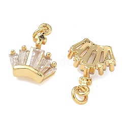 Brass Micro Pave Clear Cubic Zirconia Charms&nbsp;KK-A291-31G