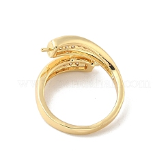 Brass Micro Pave Cubic Zirconia Cup Peg Ring Settings&nbsp;KK-B166-02G