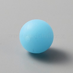 シリコンビーズ  ラウンド  ライトスカイブルー  15mm  穴：2mm&nbsp;SIL-TAC0003-04B-12