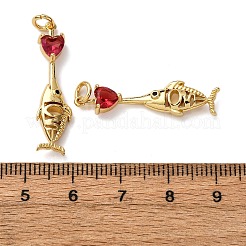 Brass Pave Cubic Zirconia Pendants&nbsp;KK-A271-05G