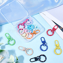 14Pcs 14 Colors Spray Painted Zinc Alloy Keychain Clasps&nbsp;FIND-SC0022-50