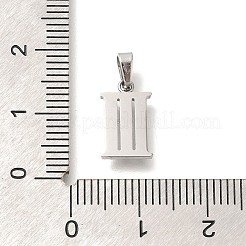 304 Stainless Steel Micro Pave Cubic Zirconia Pendants&nbsp;STAS-H228-02P-03